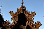 Myanmar - Mandalay, Shwe In Bin Kyaung a wonderful example of the Burmese unique teak architecture and wood-carving art. 